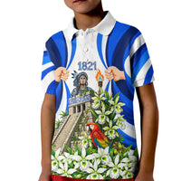 Honduras Independence Day Kid Polo Shirt Mayan Temple White Orchid Patriotic