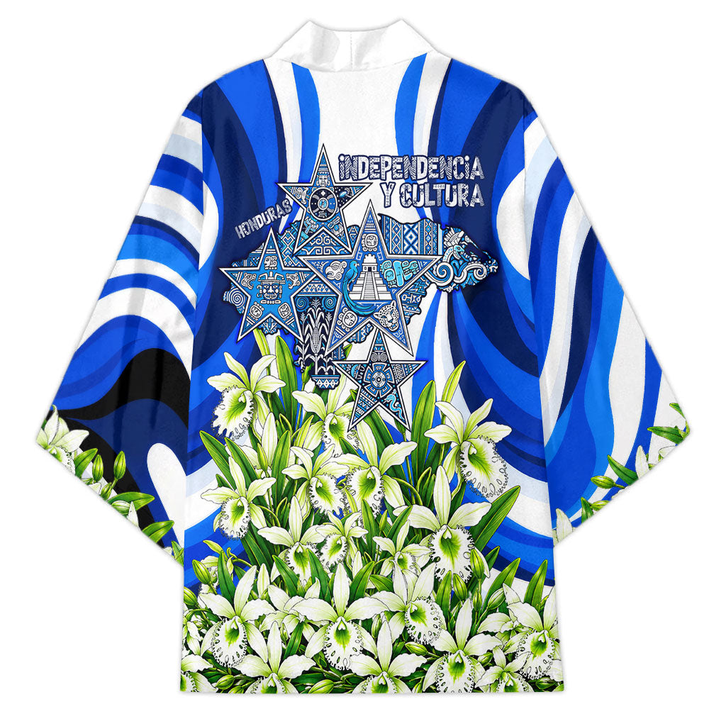 Honduras Independence Day Kimono Mayan Temple White Orchid Patriotic