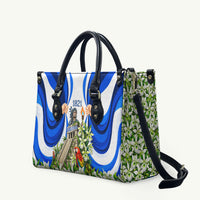 Honduras Independence Day Leather Bag Mayan Temple White Orchid Patriotic