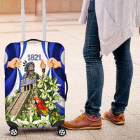 Honduras Independence Day Luggage Cover Mayan Temple White Orchid Patriotic