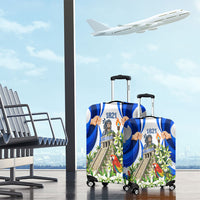 Honduras Independence Day Luggage Cover Mayan Temple White Orchid Patriotic