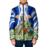 Honduras Independence Day Padded Jacket Mayan Temple White Orchid Patriotic