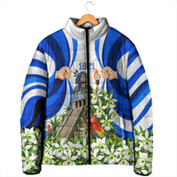 Honduras Independence Day Padded Jacket Mayan Temple White Orchid Patriotic