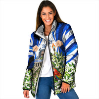 Honduras Independence Day Padded Jacket Mayan Temple White Orchid Patriotic