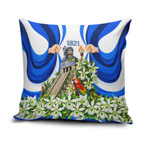 Honduras Independence Day Pillow Cover Mayan Temple White Orchid Patriotic