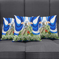 Honduras Independence Day Pillow Cover Mayan Temple White Orchid Patriotic