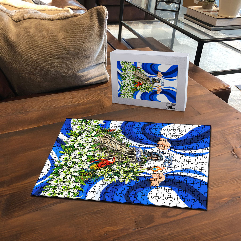 Honduras Independence Day Puzzle Mayan Temple White Orchid Patriotic