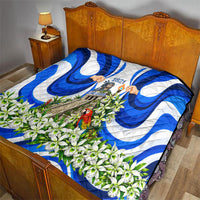 Honduras Independence Day Quilt Mayan Temple White Orchid Patriotic