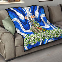 Honduras Independence Day Quilt Mayan Temple White Orchid Patriotic