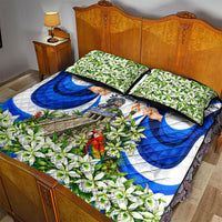 Honduras Independence Day Quilt Bed Set Mayan Temple White Orchid Patriotic