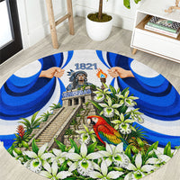 Honduras Independence Day Round Carpet Mayan Temple White Orchid Patriotic