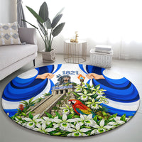 Honduras Independence Day Round Carpet Mayan Temple White Orchid Patriotic