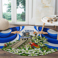 Honduras Independence Day Round Carpet Mayan Temple White Orchid Patriotic