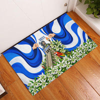 Honduras Independence Day Rubber Doormat Mayan Temple White Orchid Patriotic