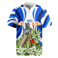 Honduras Independence Day Rugby Jersey Mayan Temple White Orchid Patriotic