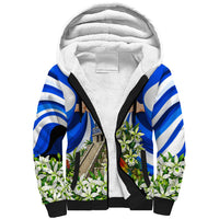 Honduras Independence Day Sherpa Hoodie Mayan Temple White Orchid Patriotic
