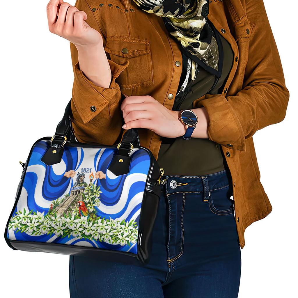 Honduras Independence Day Shoulder Handbag Mayan Temple White Orchid Patriotic