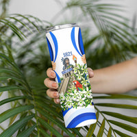 Honduras Independence Day Skinny Tumbler Mayan Temple White Orchid Patriotic