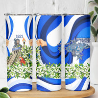 Honduras Independence Day Skinny Tumbler Mayan Temple White Orchid Patriotic