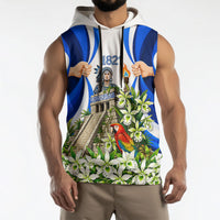 Honduras Independence Day Sleeveless Hoodie Mayan Temple White Orchid Patriotic