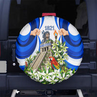 Honduras Independence Day Spare Tire Cover Mayan Temple White Orchid Patriotic