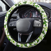 Honduras Independence Day Steering Wheel Cover Mayan Temple White Orchid Patriotic