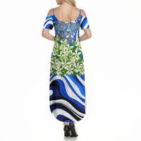 Honduras Independence Day Summer Maxi Dress Mayan Temple White Orchid Patriotic