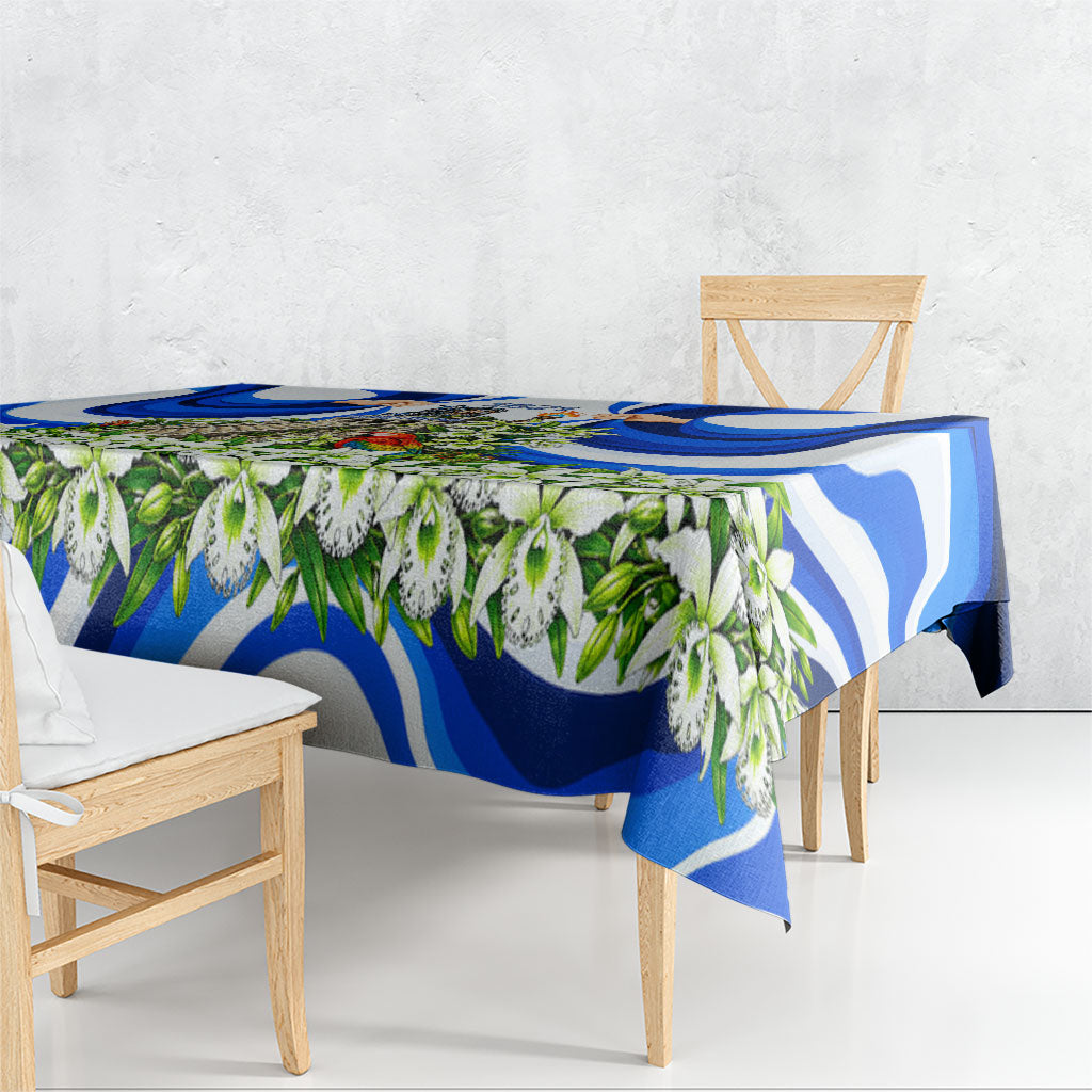 Honduras Independence Day Tablecloth Mayan Temple White Orchid Patriotic