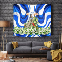 Honduras Independence Day Tapestry Mayan Temple White Orchid Patriotic