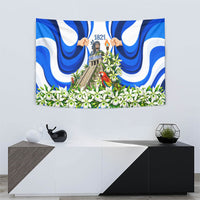 Honduras Independence Day Tapestry Mayan Temple White Orchid Patriotic
