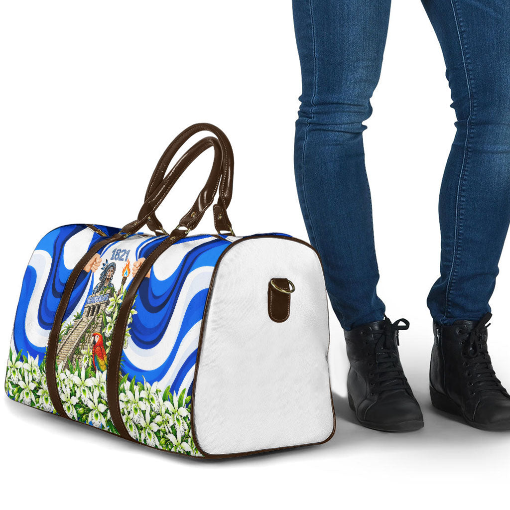 Honduras Independence Day Travel Bag Mayan Temple White Orchid Patriotic