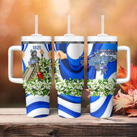 Honduras Independence Day Tumbler With Handle Mayan Temple White Orchid Patriotic