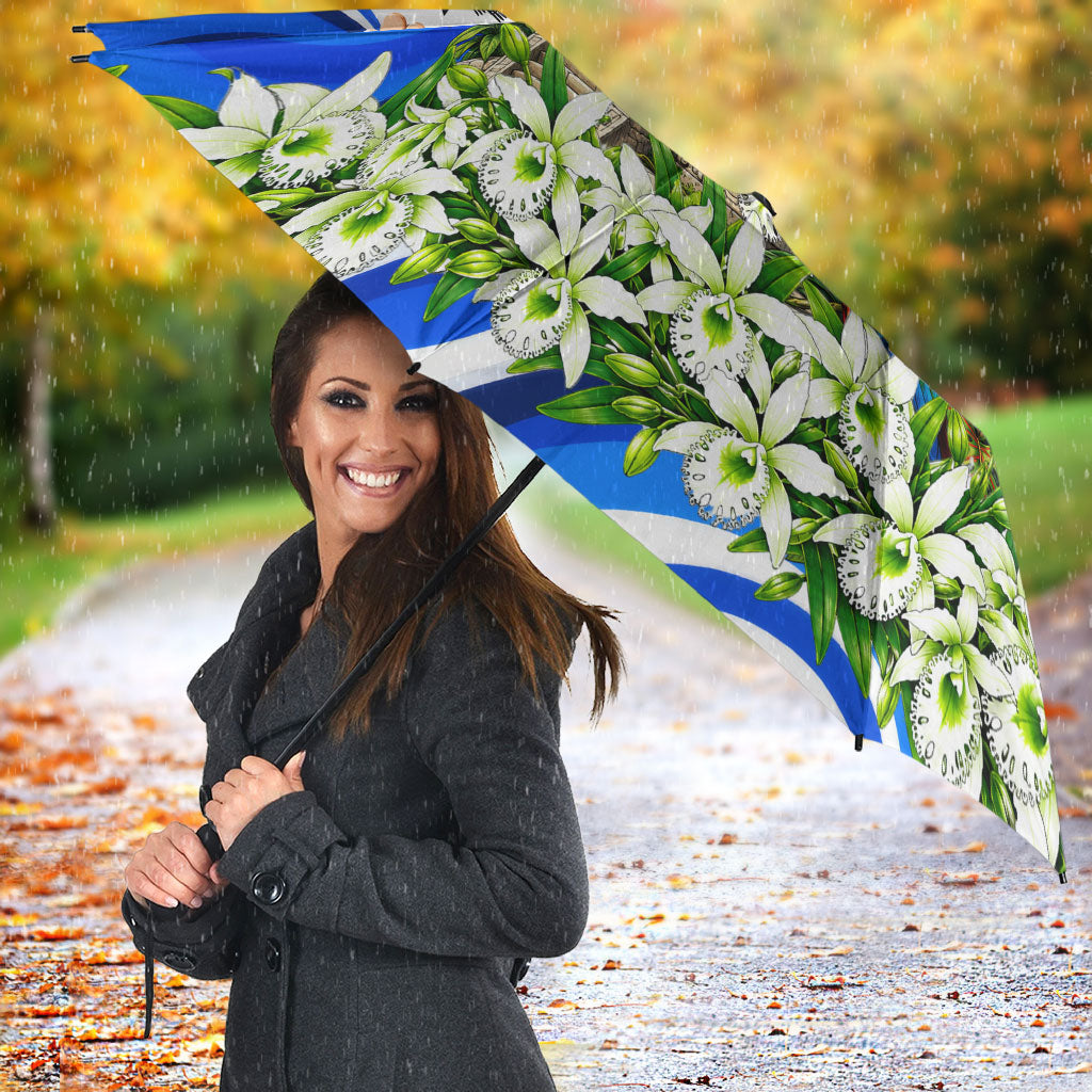 Honduras Independence Day Umbrella Mayan Temple White Orchid Patriotic