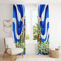Honduras Independence Day Window Curtain Mayan Temple White Orchid Patriotic