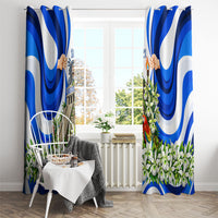 Honduras Independence Day Window Curtain Mayan Temple White Orchid Patriotic
