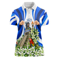 Honduras Independence Day Women Polo Shirt Mayan Temple White Orchid Patriotic