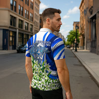 Honduras Independence Day Zipper Polo Shirt Mayan Temple White Orchid Patriotic