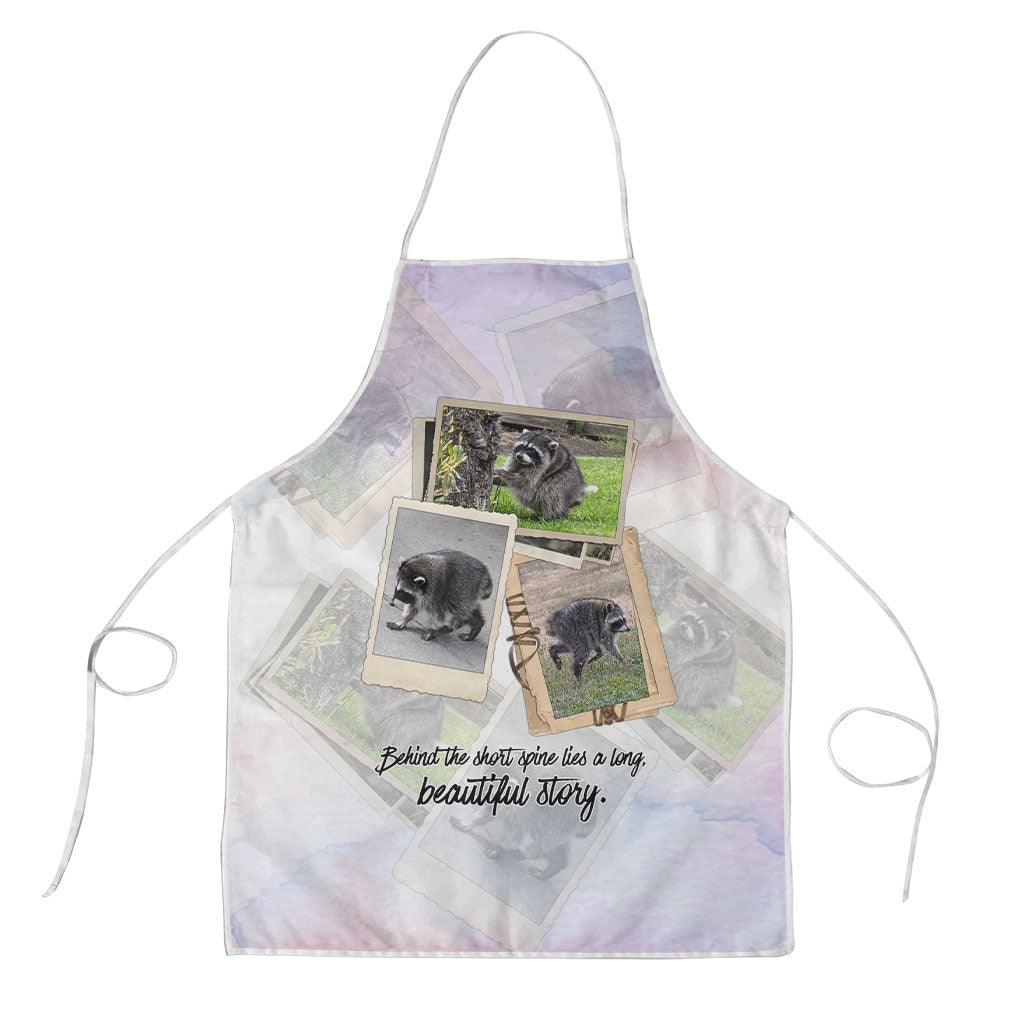 Jimothy The Raccoon Short Spines Long Story Apron Vintage Polaroid Scrapbook Photography Collage
