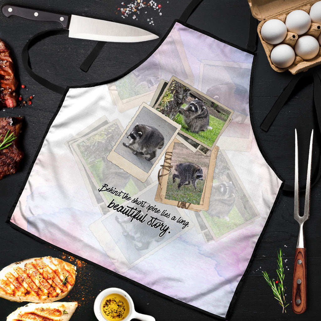 Jimothy The Raccoon Short Spines Long Story Apron Vintage Polaroid Scrapbook Photography Collage