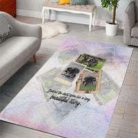 Jimothy The Raccoon Short Spines Long Story Area Rug Vintage Polaroid Scrapbook Photography Collage