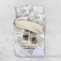 Jimothy The Raccoon Short Spines Long Story Bedding Set Vintage Polaroid Scrapbook Photography Collage