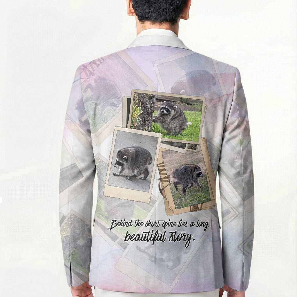Jimothy The Raccoon Short Spines Long Story Blazer Vintage Polaroid Scrapbook Photography Collage