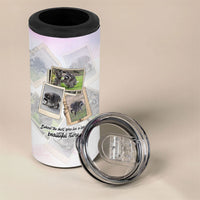 Jimothy The Raccoon Short Spines Long Story 4 in 1 Can Cooler Tumbler Vintage Polaroid Scrapbook Photography Collage
