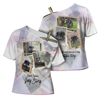 Jimothy The Raccoon Short Spines Long Story Cross Shoulder Shirt Vintage Polaroid Scrapbook Photography Collage