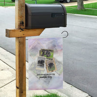 Jimothy The Raccoon Short Spines Long Story Garden Flag Vintage Polaroid Scrapbook Photography Collage