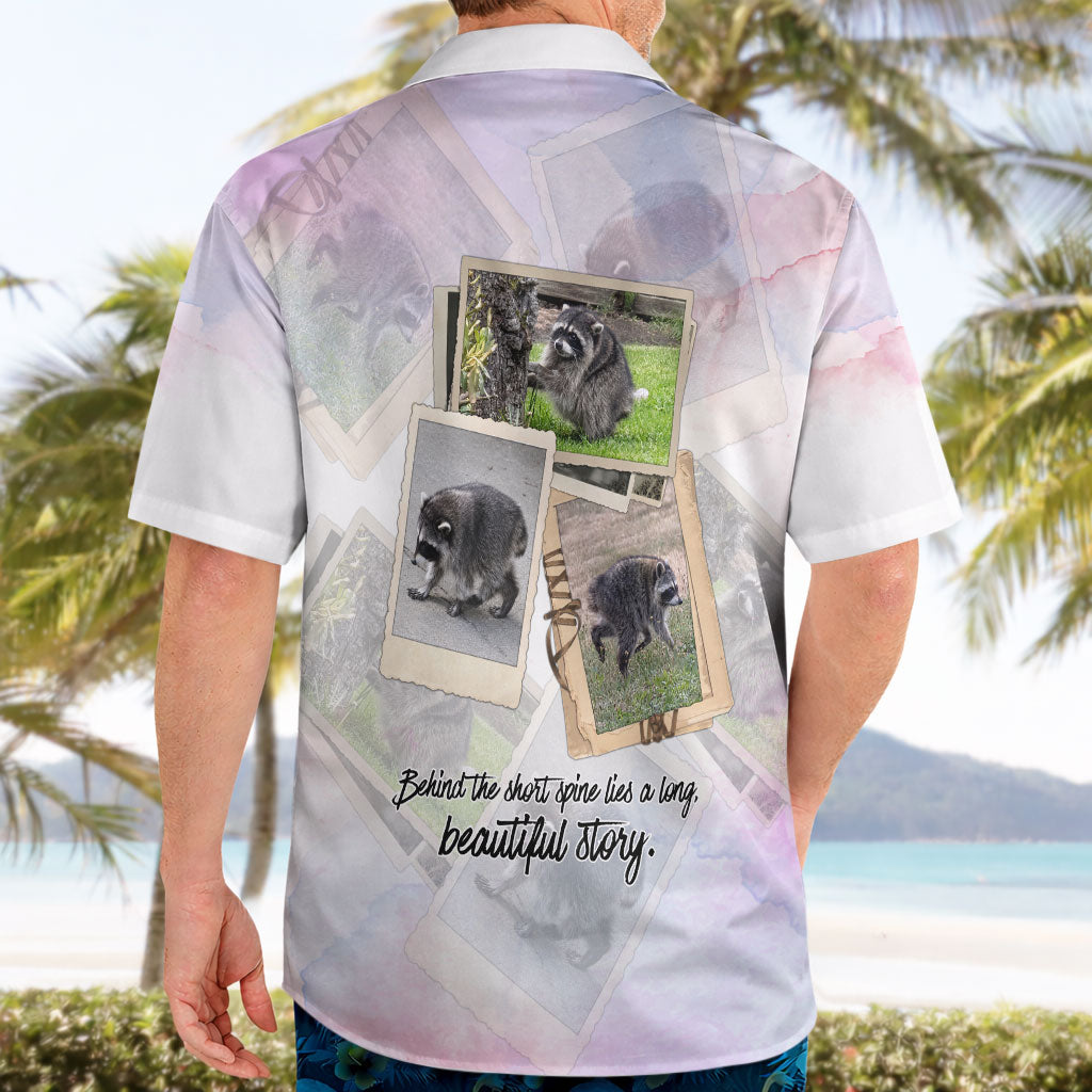 Jimothy The Raccoon Short Spines Long Story Hawaiian Shirt Vintage Polaroid Scrapbook Photography Collage
