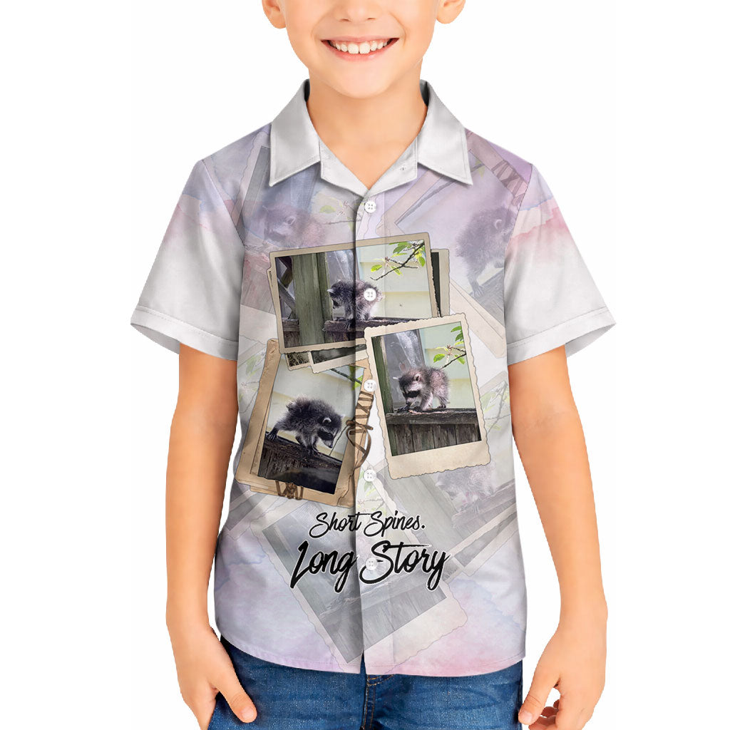 Jimothy The Raccoon Short Spines Long Story Hawaiian Shirt Vintage Polaroid Scrapbook Photography Collage