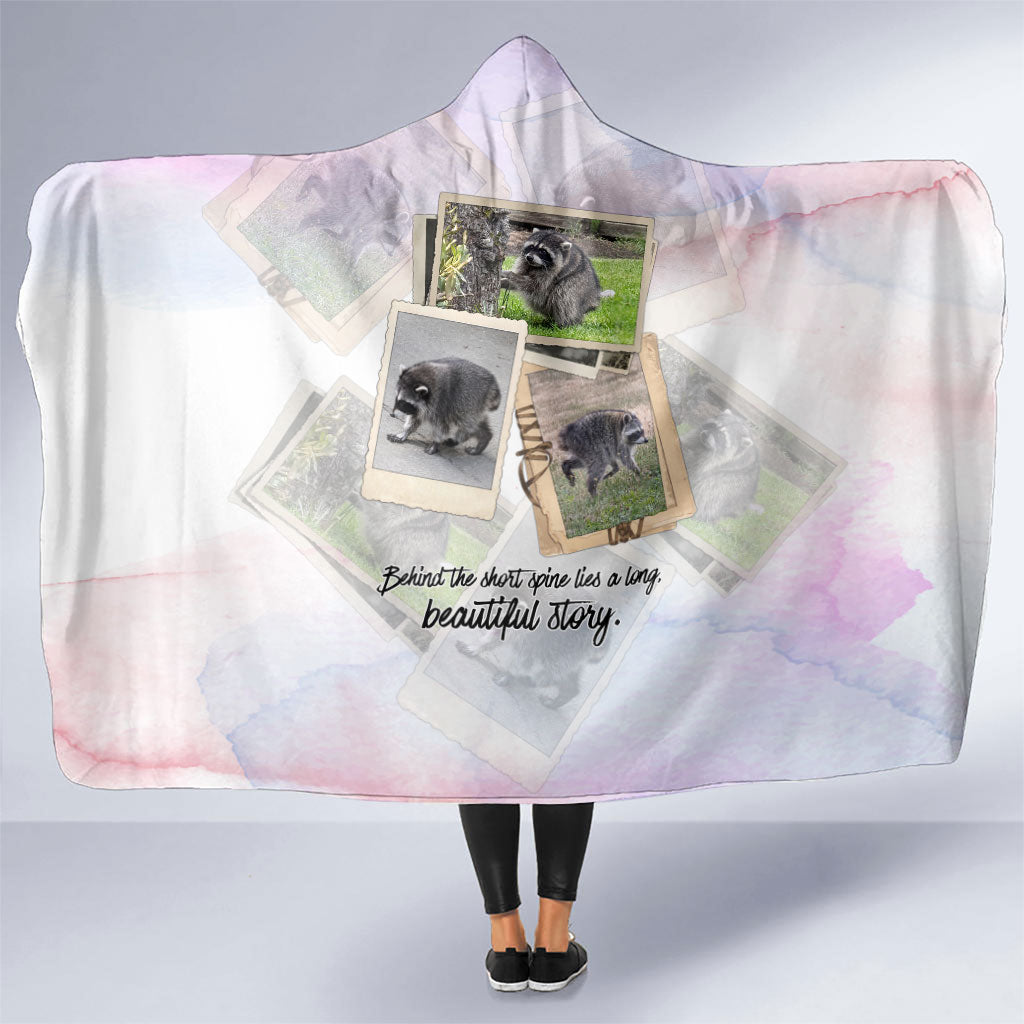 Jimothy The Raccoon Short Spines Long Story Hooded Blanket Vintage Polaroid Scrapbook Photography Collage
