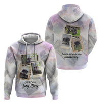 Jimothy The Raccoon Short Spines Long Story Hoodie Vintage Polaroid Scrapbook Photography Collage