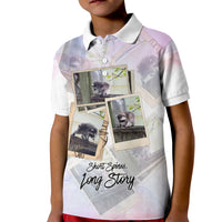Jimothy The Raccoon Short Spines Long Story Kid Polo Shirt Vintage Polaroid Scrapbook Photography Collage